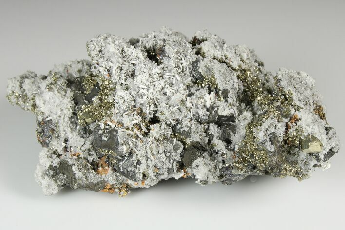 Pyrite, Chalcopyrite, Quartz and Orpiment - Palomo Mine, Peru #187375